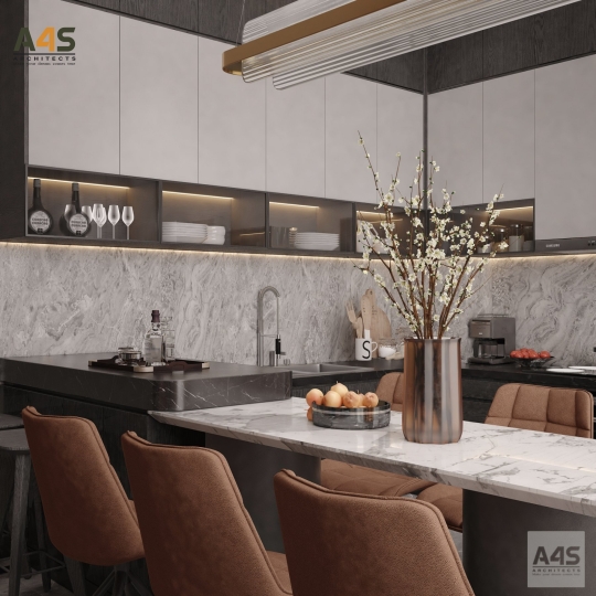 Thiết kế Phòng Khách - Bếp Khu Global City